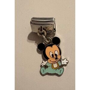 Vintage Disney Baby Mickey Mouse‎ Italian Charm  Bracelet Link